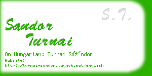 sandor turnai business card